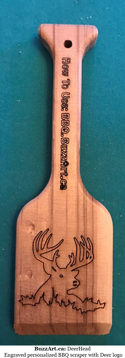 Engraved personalized BBQ scraper with Deer logo